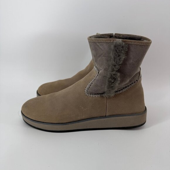 Olukai Women’s 9.5 Hulu Suede Gray Fur Boots Pa’ina Fog NWOT - Picture 1 of 5